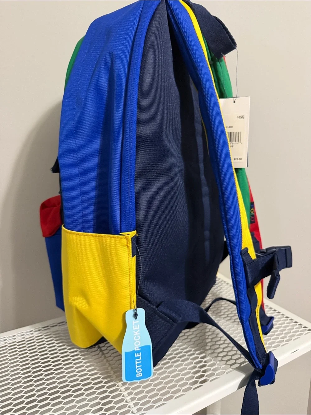 Polo by Ralph Lauren Navy, Red, Blue, Green & Yellow Colorblock Backpack